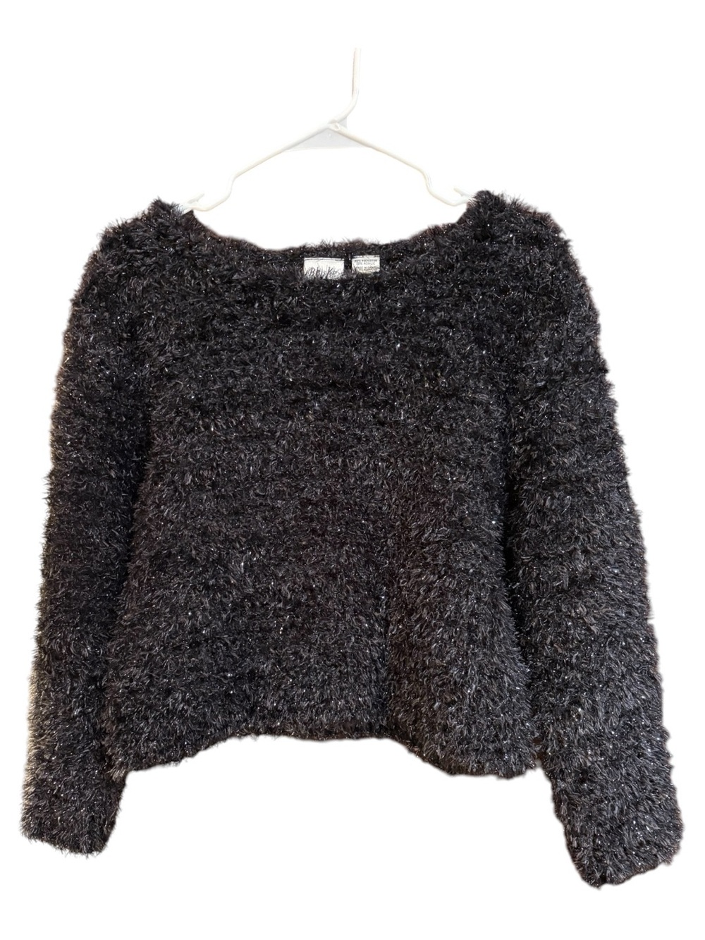 Spiegel Blushe Vintage Black Textured  Sparkle Crewneck Sweater